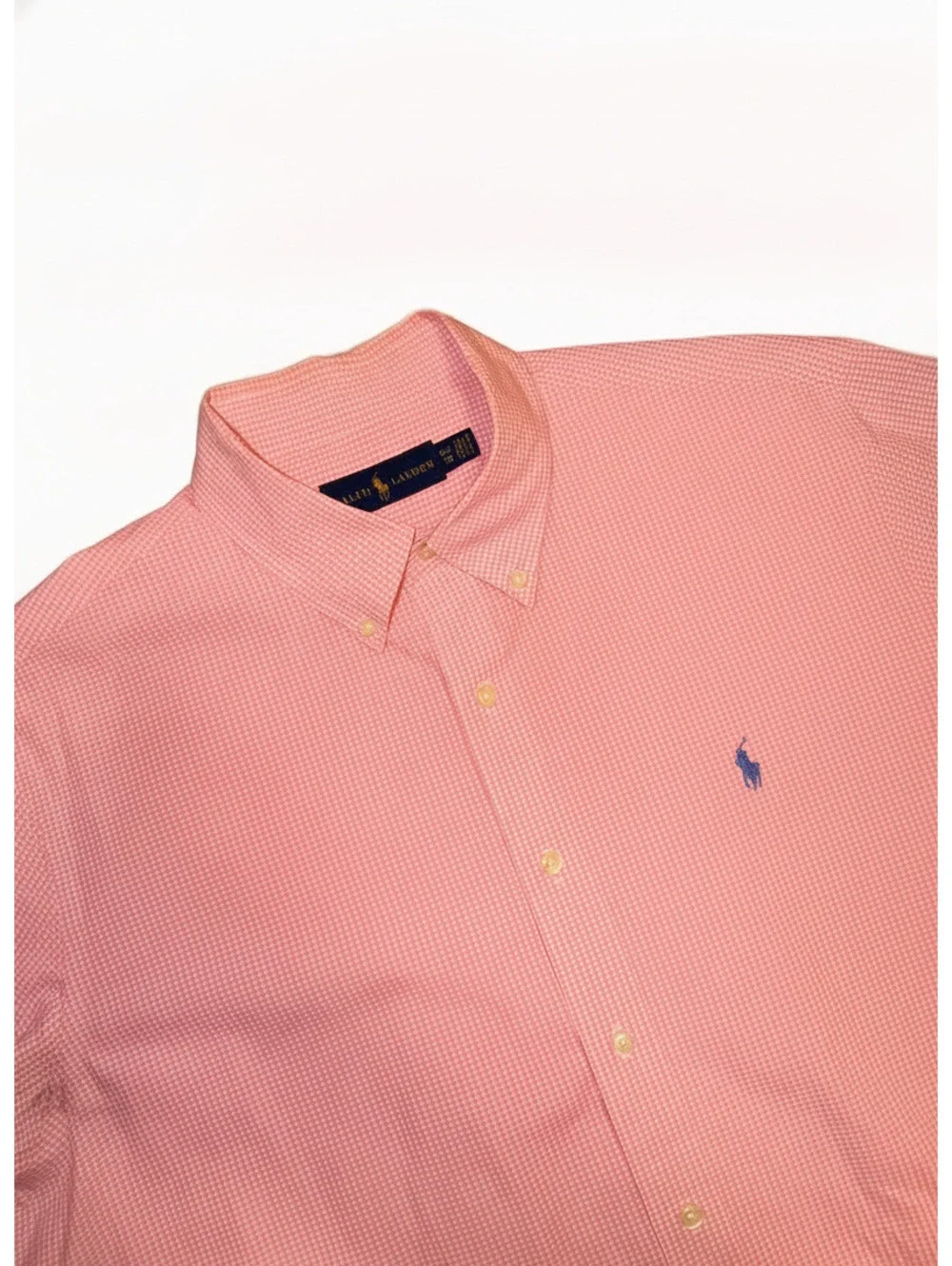 Polo Ralph Lauren Pink Gingham Short Sleeve Button Down Shirt XL